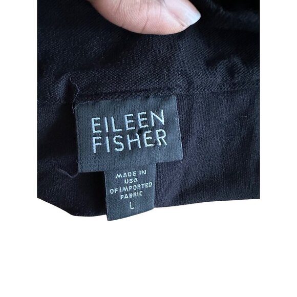 Vintage Eileen Fisher Gordian Knot Tie Clasp Open Front Dress Lightweight Size L - Picture 3 of 13